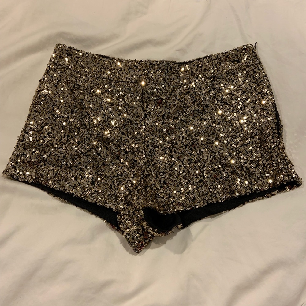 Gold sequin shorts